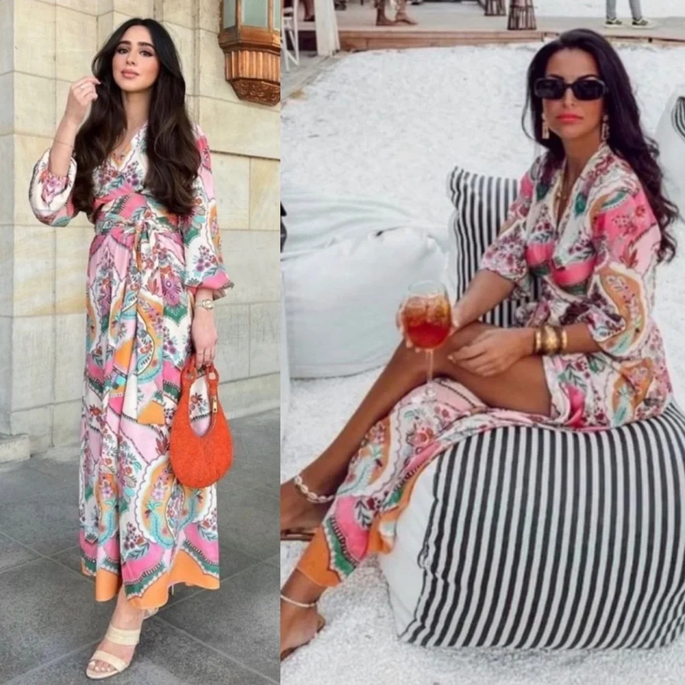 ZARA PRINTED WRAP DRESS